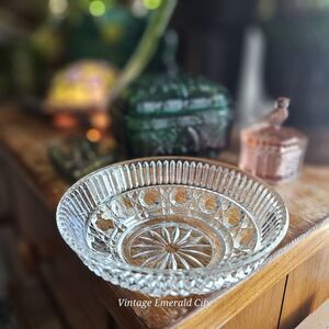 Vtg Indiana Glass Fruit Bowl Windsor Royal Brighton Pattern Dessert Berry Clear